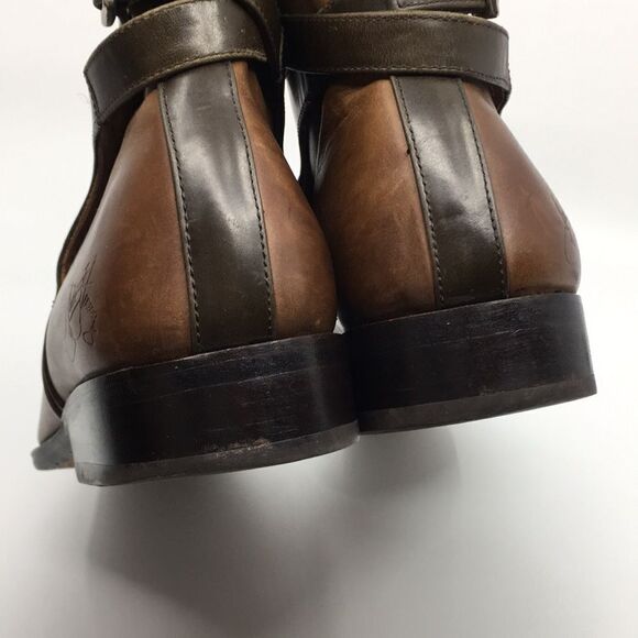 John Fluevog Twin Turbine 328 Newbury St Two Tone Brown Ankle Boots Sz 8 - Picture 15 of 17